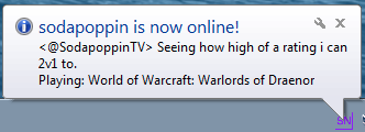 Streamer online notification.